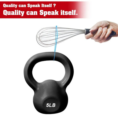 Fouet de cuisine inox Walfos professionnel en utilisation avec un haltère de 5 livres