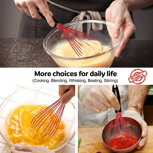 Fouet Silicone Walfos – ergonomique utilisé pour mélanger des œufs et sauces par Ustensile de chef