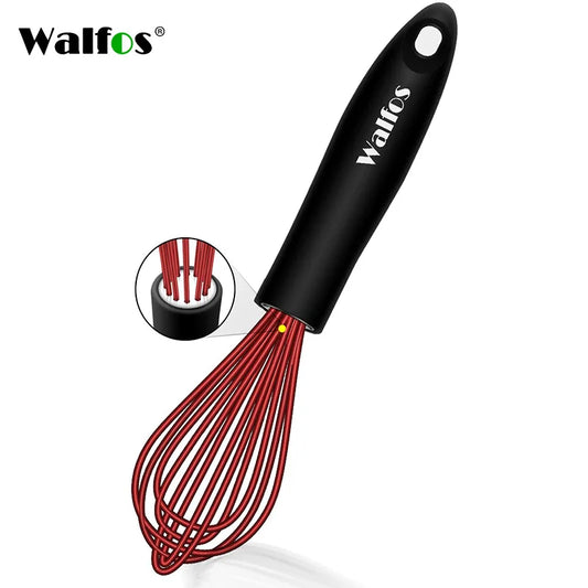 Fouet Silicone Walfos – ergonomique avec manche noir antidérapant pour une cuisine facile
