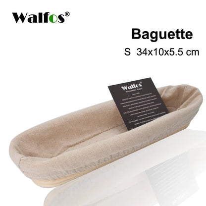Panier Fermentation en Rotin Naturel pour Pain avec doublure en tissu beige, idéal pour la cuisson de la baguette.