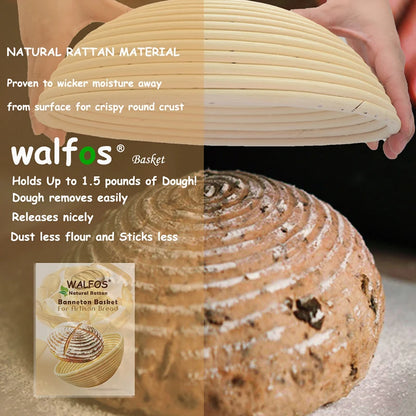 Panier Fermentation en Rotin Naturel pour Pain avec surface anti-adhérente pour croûte croustillante