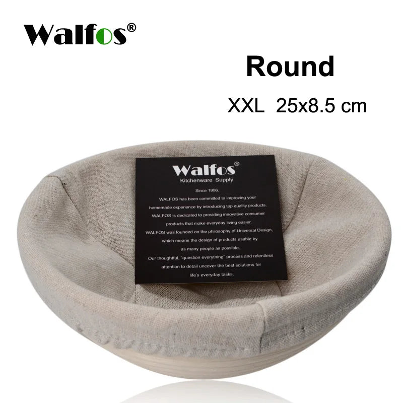 Panier Fermentation en Rotin Naturel pour Pain avec doublure en tissu, taille XXL, 25x8,5 cm.