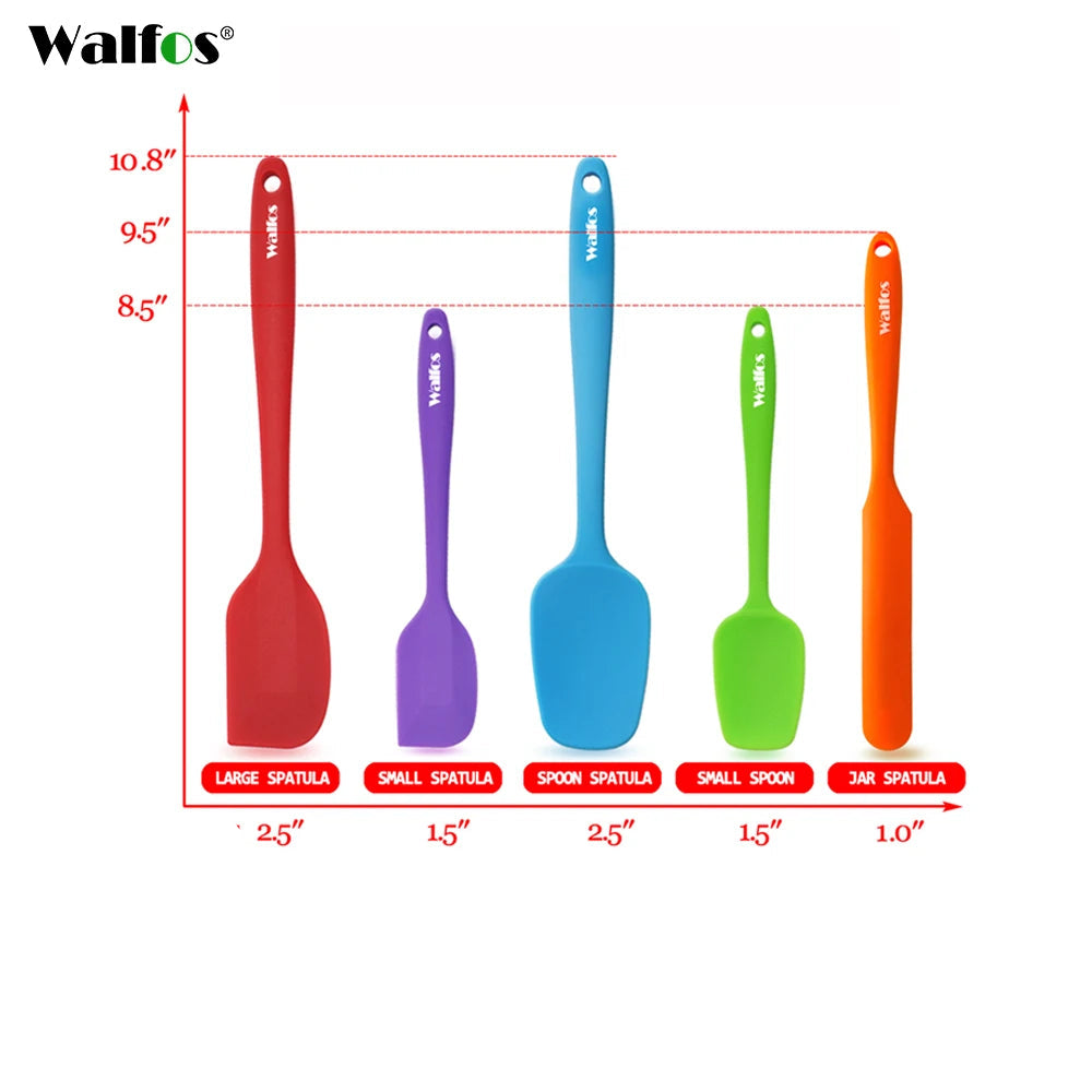 Spatules Silicone Pro Haute Température multicolores en différentes tailles pour cuisine professionnelle