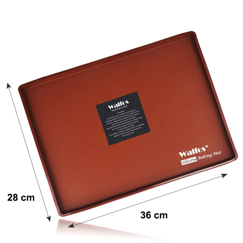 Tapis de Cuisson en Silicone Walfos rouge 36x28 cm pour pâtisserie antidérapant et résistant
