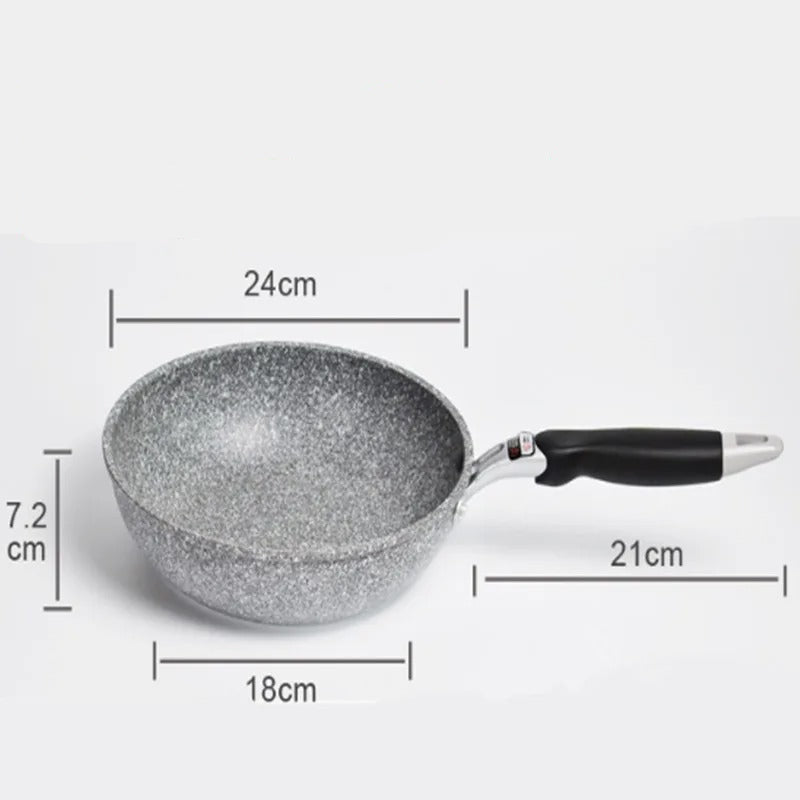 Wok Antiadhésif Compatible Induction pour Sauter Légumes, Viandes et Nouilles avec poignée ergonomique