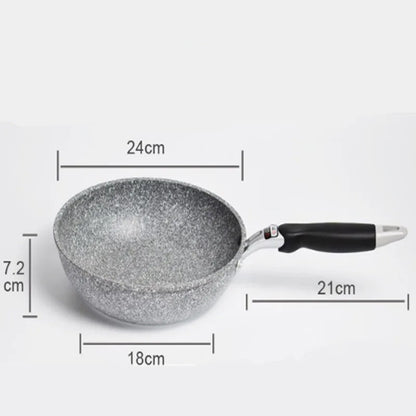 Wok Antiadhésif Compatible Induction pour Sauter Légumes, Viandes et Nouilles avec poignée ergonomique