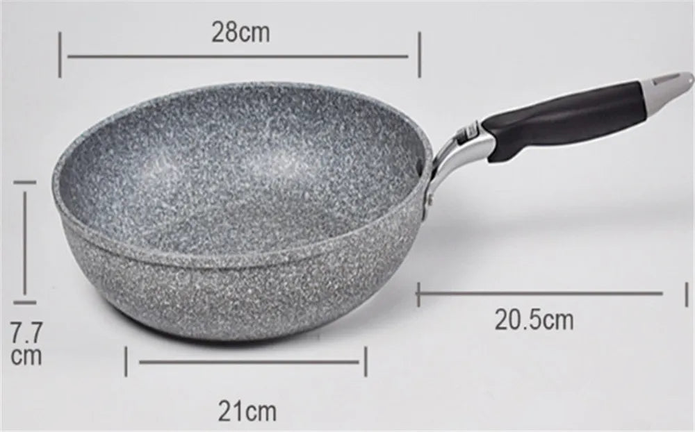 Wok antiadhésif en pierre 24/28 cm – Tous feux induction avec un Design Durable et Ergonomique