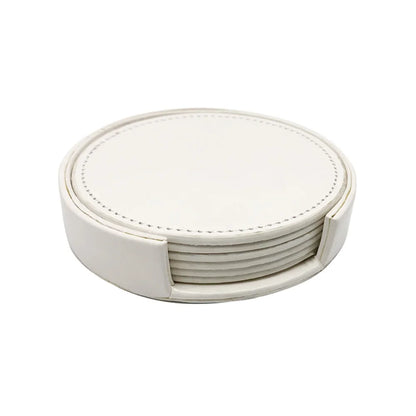 Sous-verres en cuir WOTOR – Lot de 6, Imperméables & Chics dans un support élégant