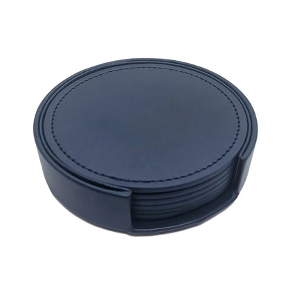 Sous-verres en cuir WOTOR – Lot de 6, Imperméables & Chics dans un support