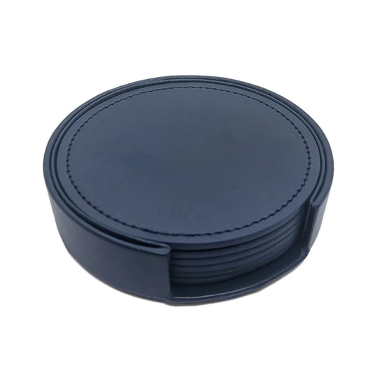 Sous-verres en cuir WOTOR – Lot de 6, Imperméables & Chics dans un support