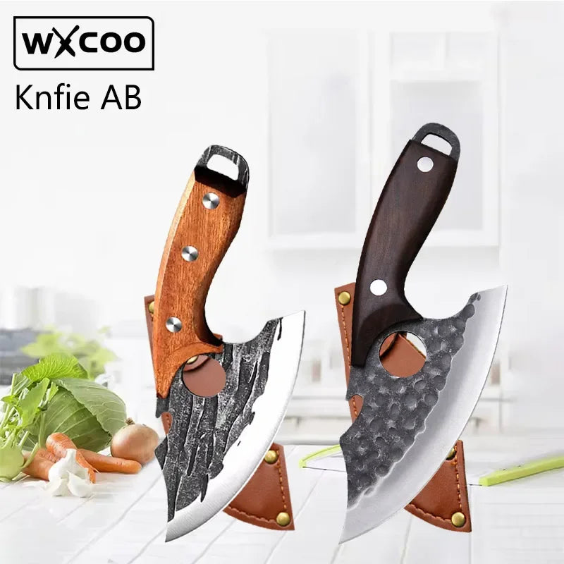 Couteau de Cuisine Multifonction – Désossage, Tranchage, Viande & Poisson – Inox avec manche en bois élégant