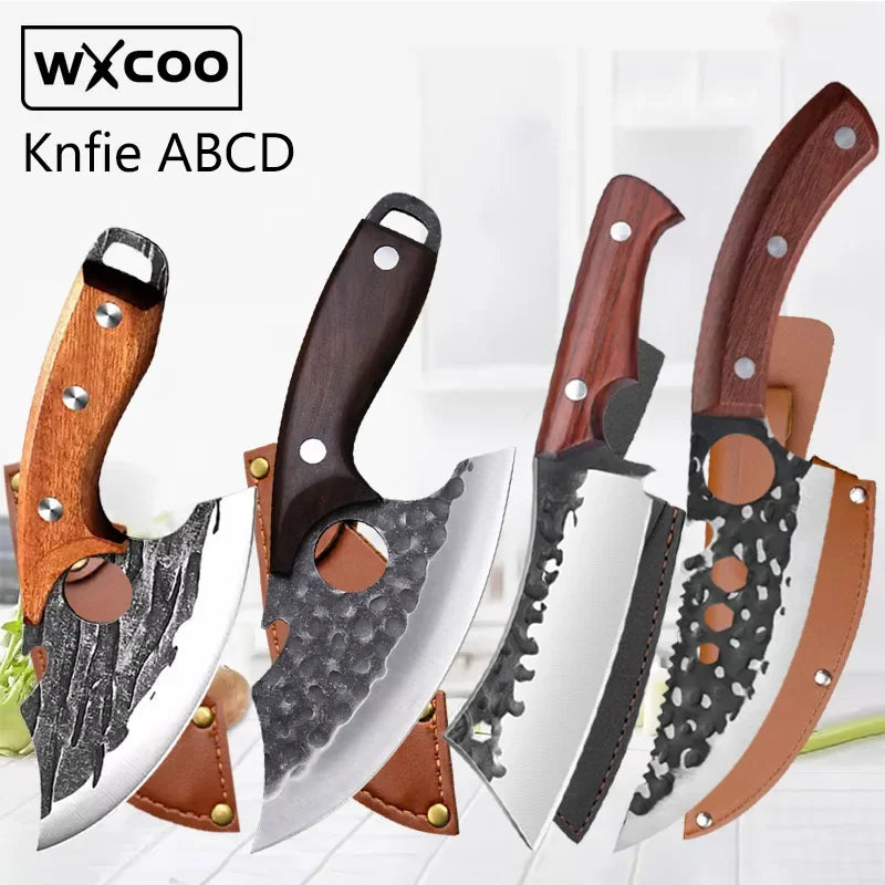 Couteau de Cuisine Multifonction – Désossage, Tranchage, Viande & Poisson – Inox avec différentes lames pour chefs