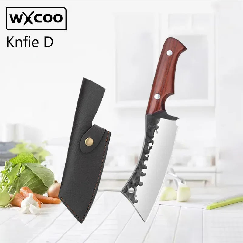 Couteau de Cuisine Multifonction – Désossage, Tranchage, Viande & Poisson – Inox avec étui en cuir élégant