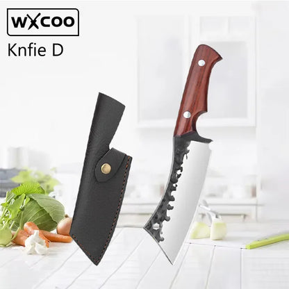 Couteau de Cuisine Multifonction – Désossage, Tranchage, Viande & Poisson – Inox avec étui en cuir élégant