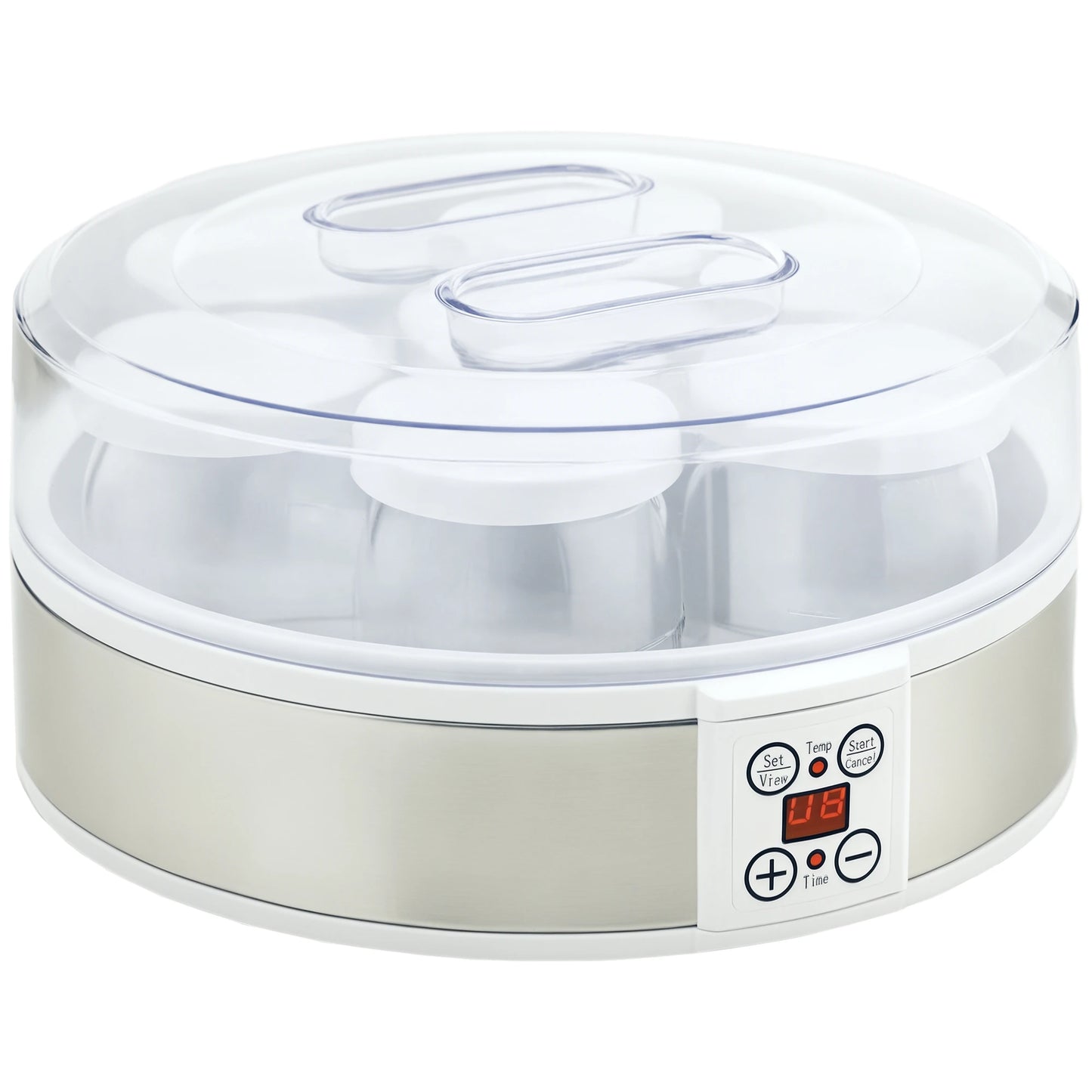 Yaourtière 7 pots en verre compacte pour yaourts maison avec écran numérique et contrôle de la température