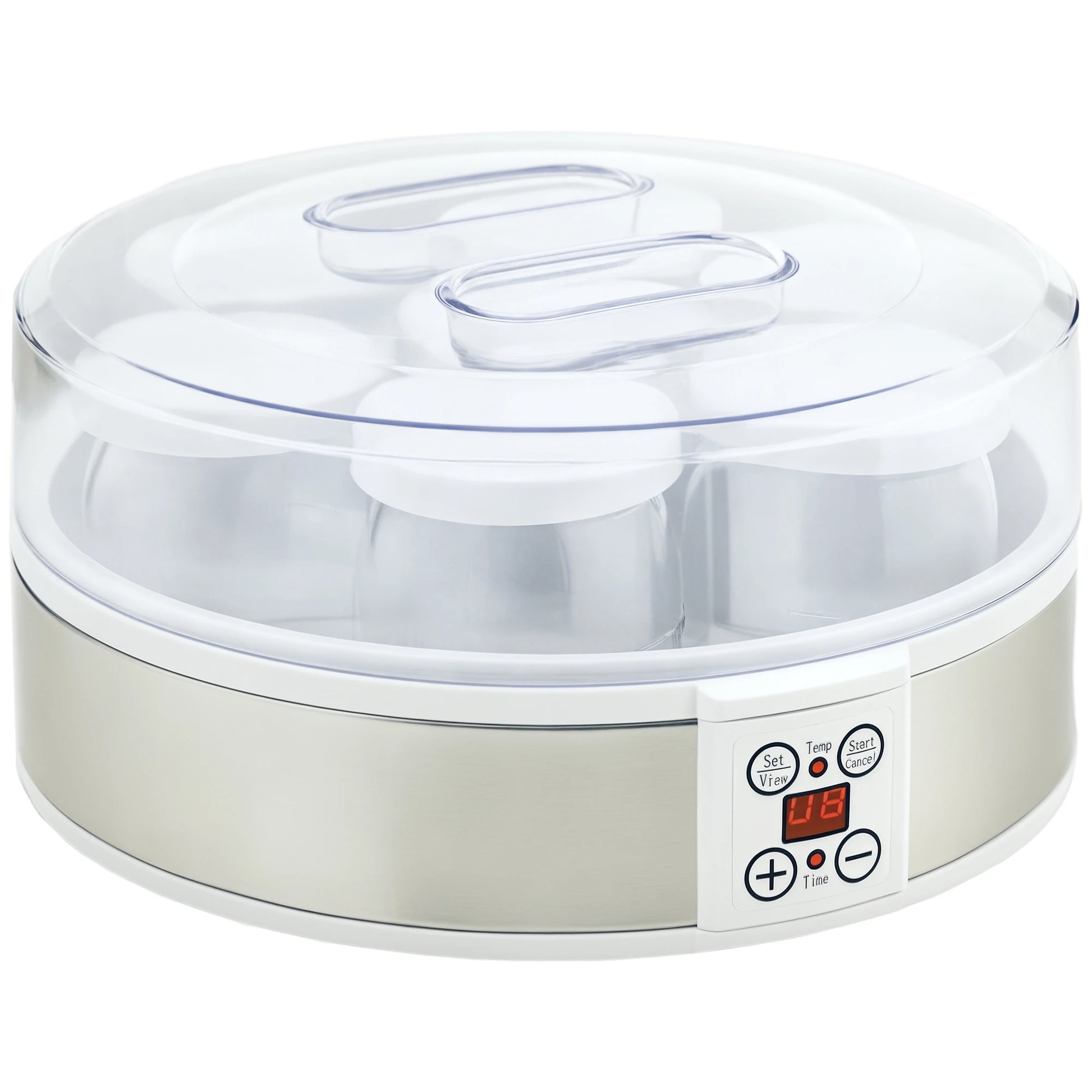 Yaourtière 7 pots en verre compacte pour yaourts maison avec écran numérique et contrôle de la température