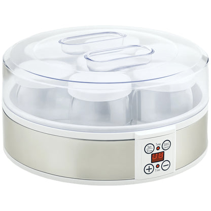 Yaourtière 7 pots en verre compacte pour yaourts maison avec écran numérique et contrôle de la température