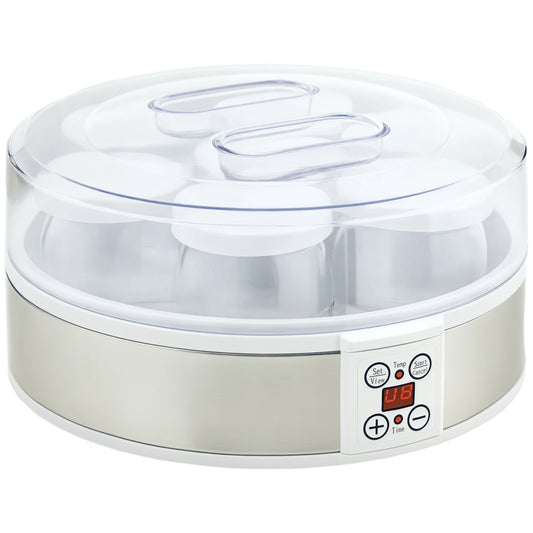Yaourtière 7 pots en verre compacte pour yaourts maison avec écran numérique et contrôle de la température